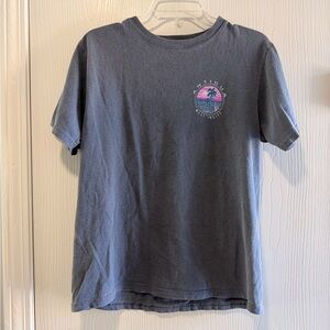 Vintage-Style Antigua Indigo Tee with Sunset Palm size small- like new condition